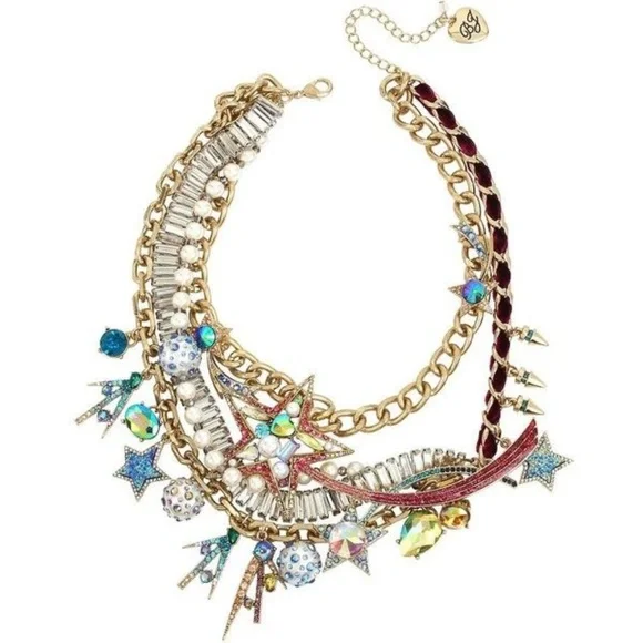 NWT Betsey Johnson CELESTIAL STARLET DRAMA NECKLACE - Picture 3 of 15